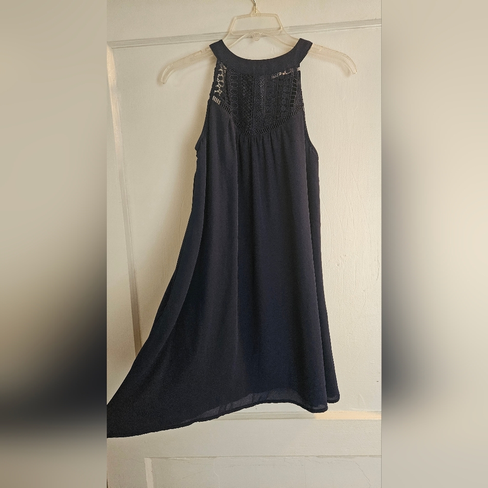 Summer Navy Blue Sleeveless Dress